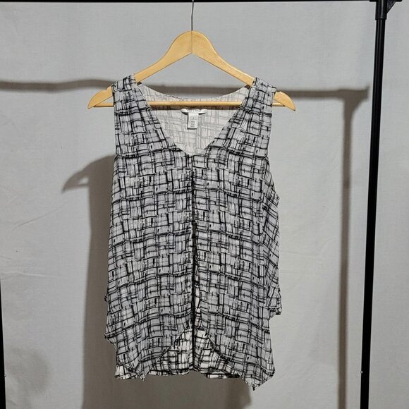 White House Black Market tank top style blouse sleeveless layered top shirt WHBM - Picture 6 of 16